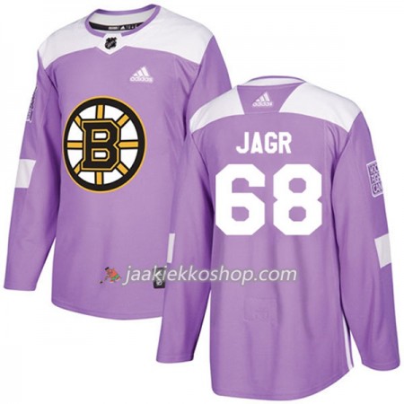 Miehille NHL Boston Bruins Pelipaita Jaromir Jagr 68 Adidas 2017-2018 Violetti Fights Cancer Practice Authentic